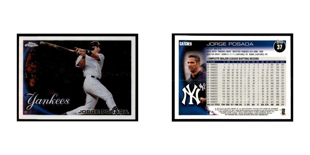 Jorge Posada 2010 Topps Chrome #37 Baseball Cards Baseball Card NM