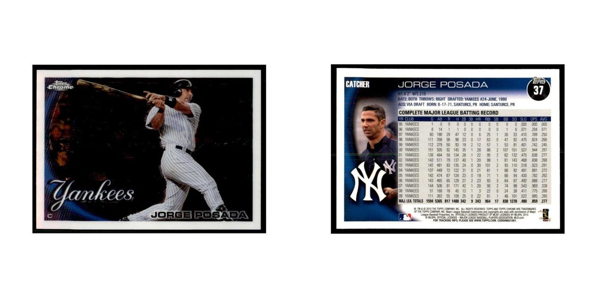 Jorge Posada 2010 Topps Chrome #37 Baseball Cards Baseball Card NM