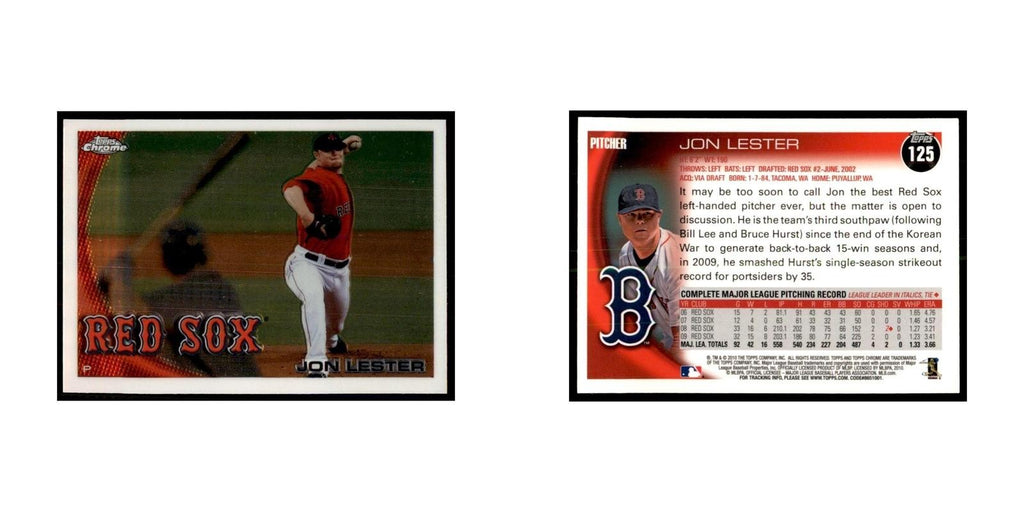 Jon Lester 2010 Topps Chrome #125 Baseball Cards Baseball Card NM