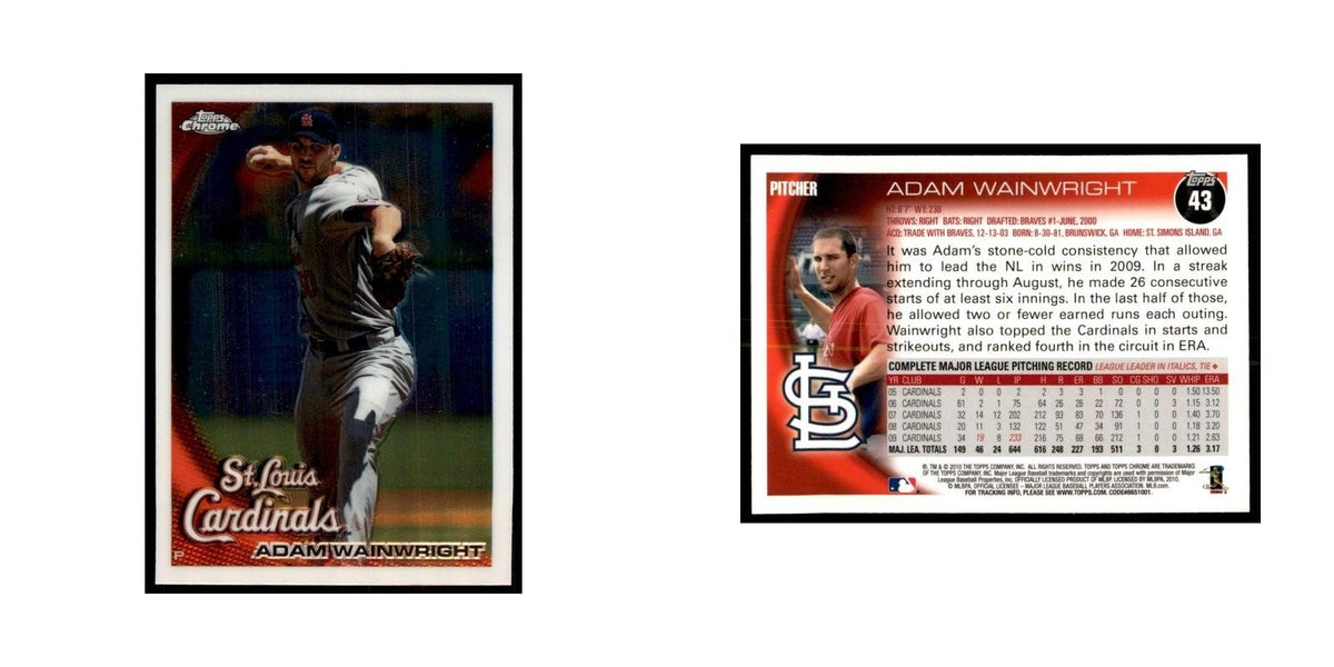 Adam Wainwright 2010 Topps Chrome #43 Baseball Cards Baseball Card NM