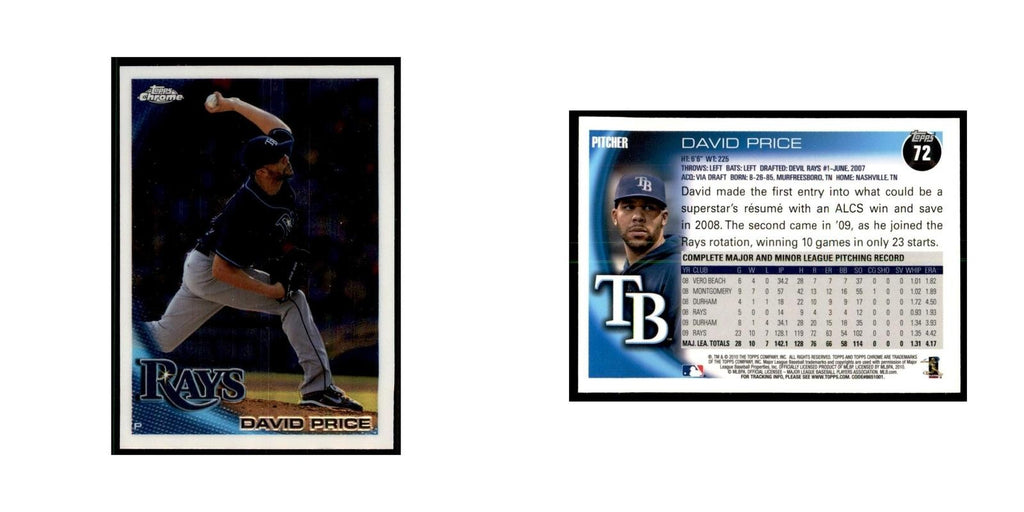 David Price 2010 Topps Chrome #72 Baseball Cards Baseball Card NM