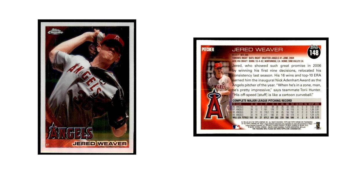 Jered Weaver 2010 Topps Chrome #148 Baseball Cards Baseball Card NM