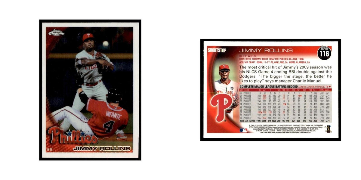 Jimmy Rollins 2010 Topps Chrome #116 Baseball Cards Baseball Card NM