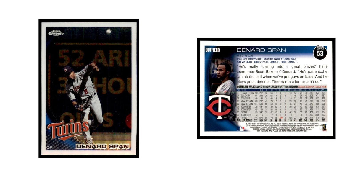 Denard Span 2010 Topps Chrome #53 Baseball Cards Baseball Card NM
