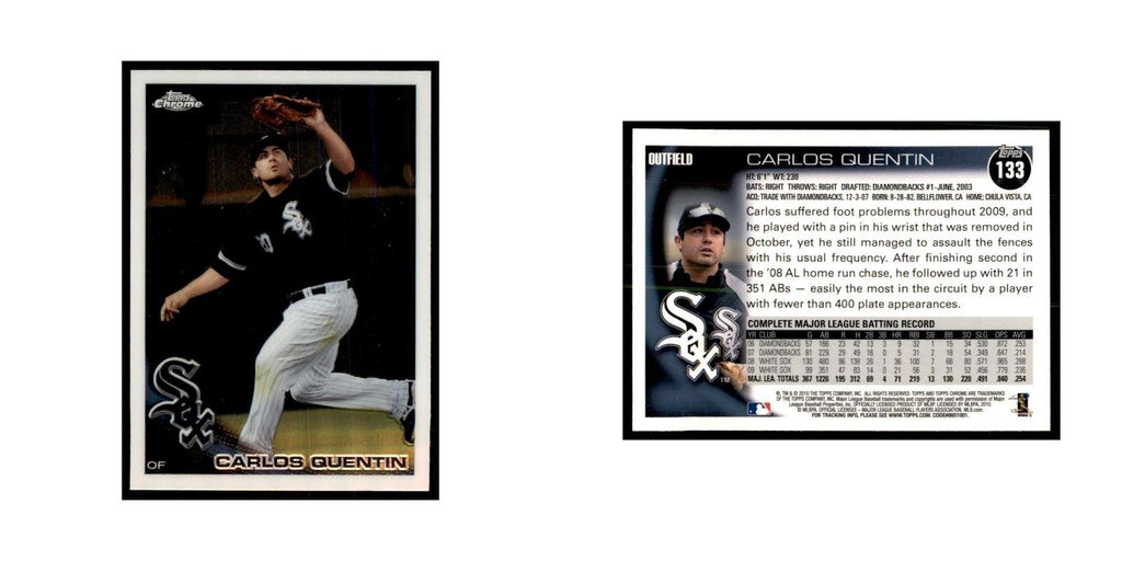 Carlos Quentin 2010 Topps Chrome #133 Baseball Cards Baseball Card NM