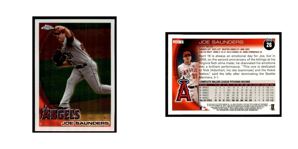 Joe Saunders 2010 Topps Chrome #26 Baseball Cards Baseball Card NM