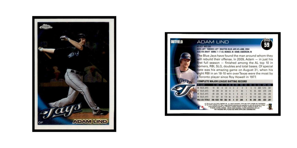 Adam Lind 2010 Topps Chrome #59 Baseball Cards Baseball Card NM