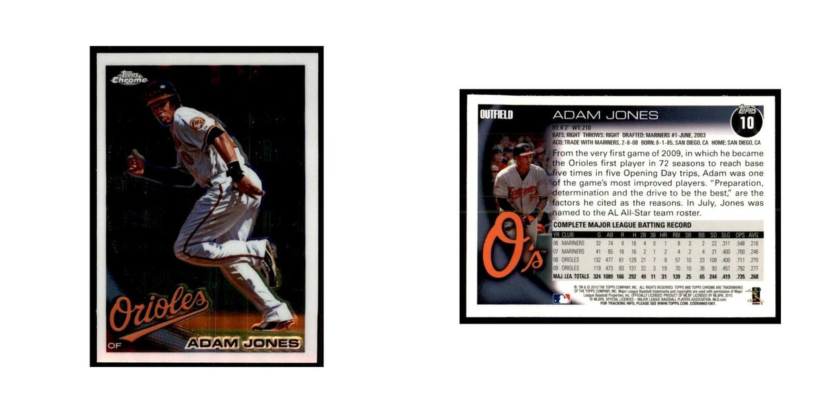Adam Jones 2010 Topps Chrome #10 Baseball Cards Baseball Card NM