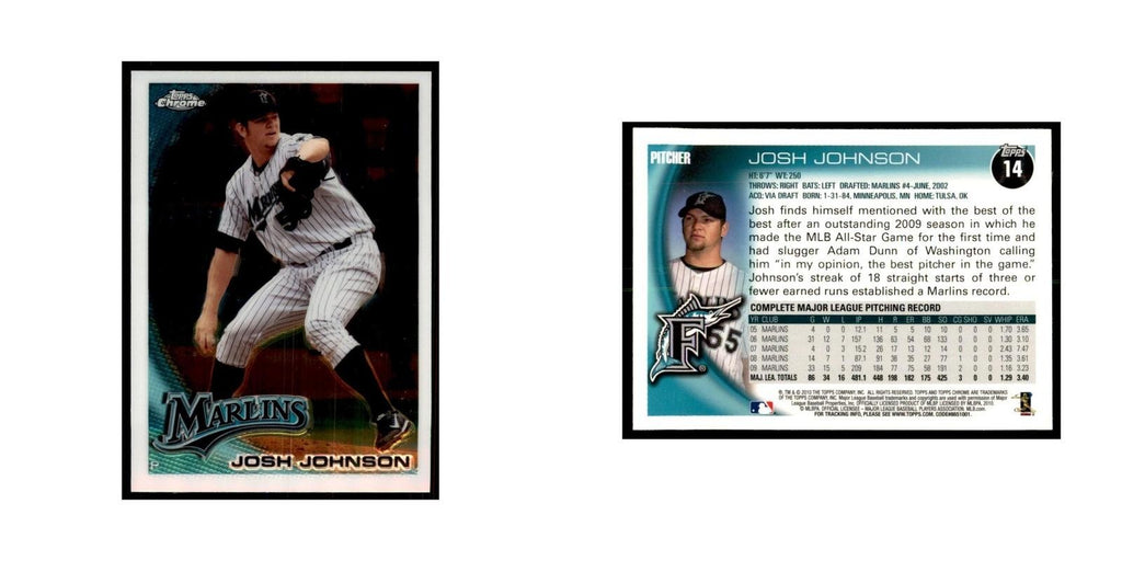 Josh Johnson 2010 Topps Chrome #14 Baseball Cards Baseball Card NM