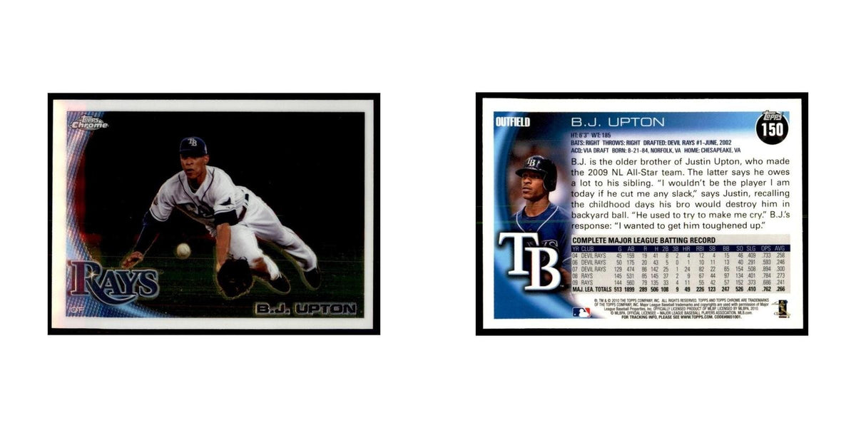 B.J. Upton 2010 Topps Chrome #150 Baseball Cards Baseball Card NM