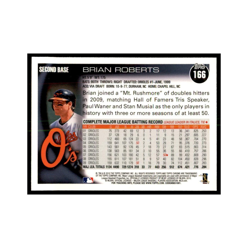 Brian Roberts 2010 Topps Chrome #166 Baseball Cards Baseball Card NM