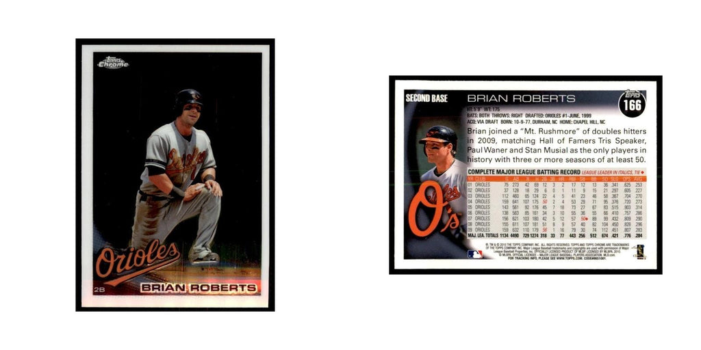 Brian Roberts 2010 Topps Chrome #166 Baseball Cards Baseball Card NM