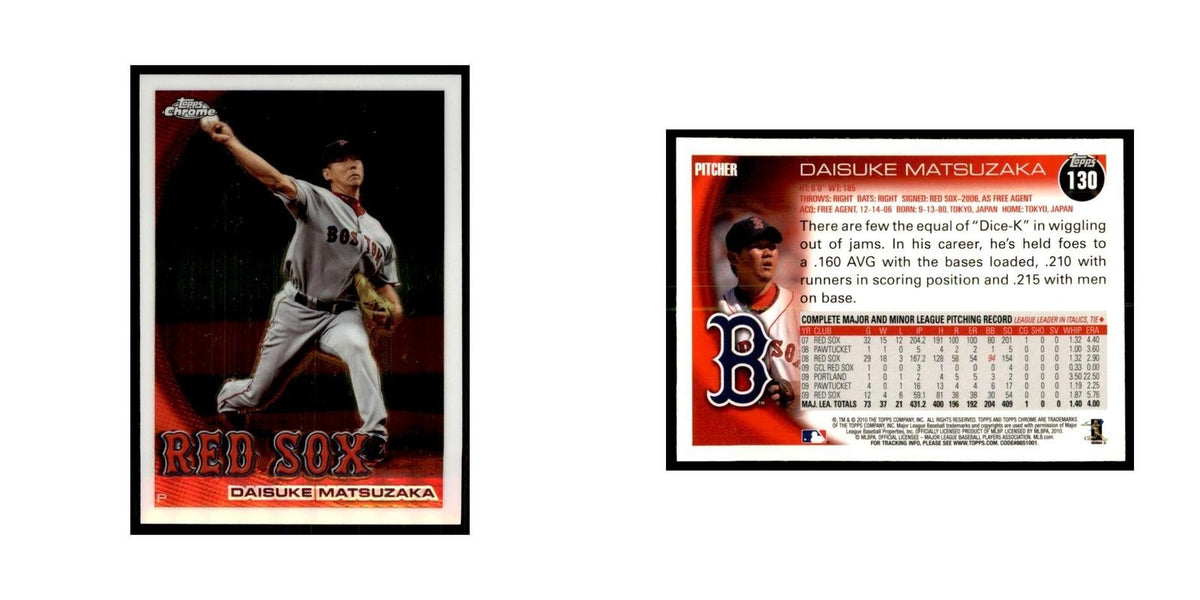 Daisuke Matsuzaka 2010 Topps Chrome #130 Baseball Cards Baseball Card NM