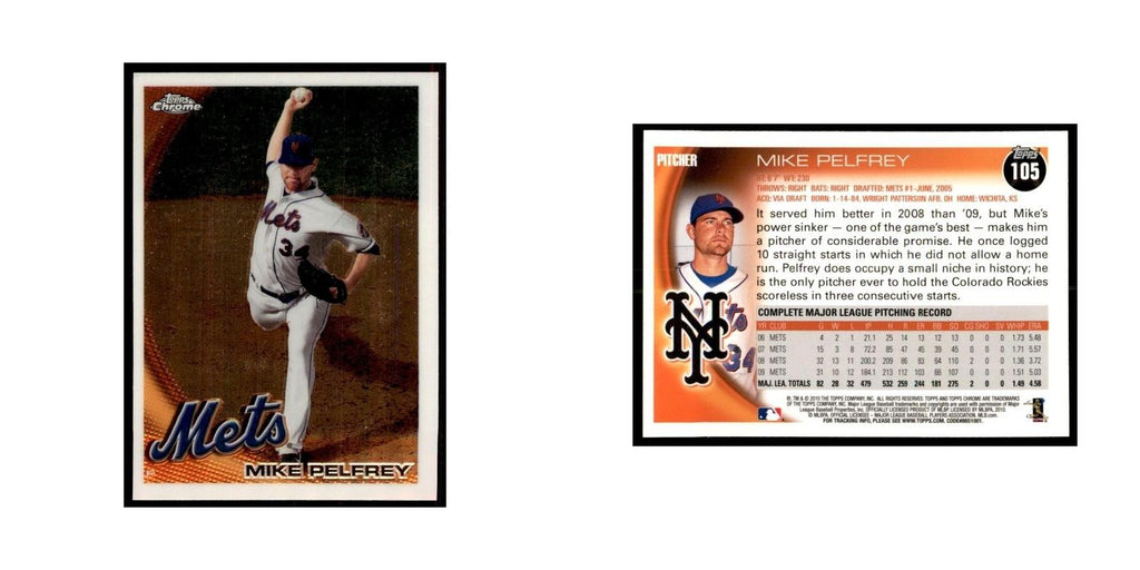 Mike Pelfrey 2010 Topps Chrome #105 Baseball Cards Baseball Card NM