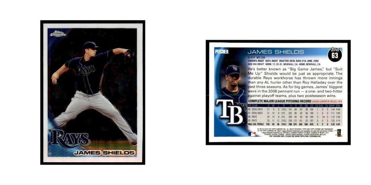 James Shields 2010 Topps Chrome #63 Baseball Cards Baseball Card NM