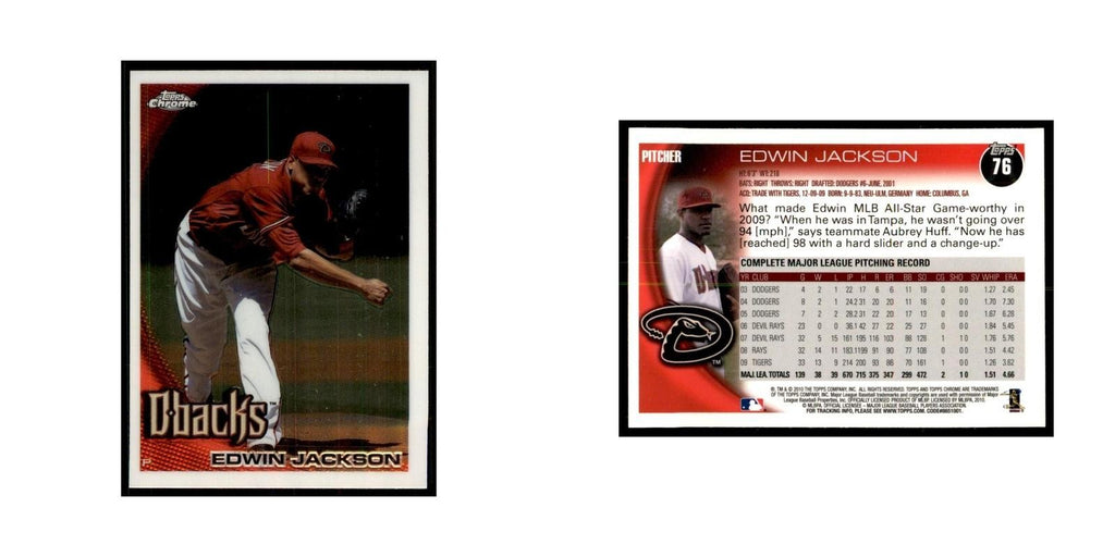 Edwin Jackson 2010 Topps Chrome #76 Baseball Cards Baseball Card NM