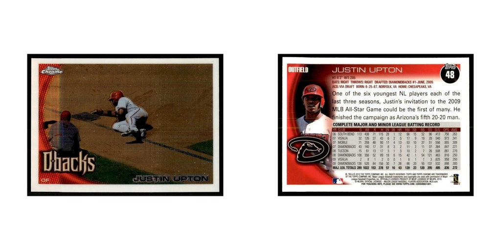 Justin Upton 2010 Topps Chrome #48 Baseball Cards Baseball Card NM