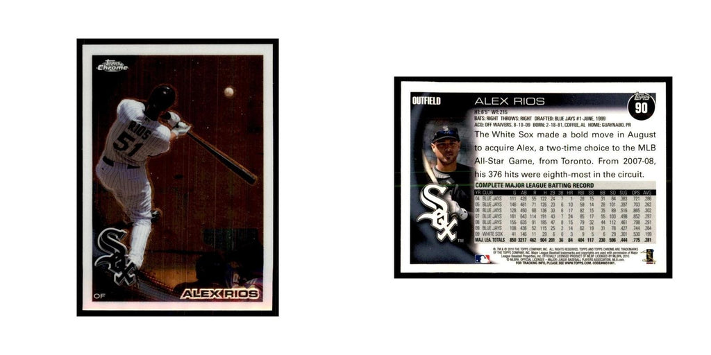 Alex Rios 2010 Topps Chrome #90 Baseball Cards Baseball Card NM
