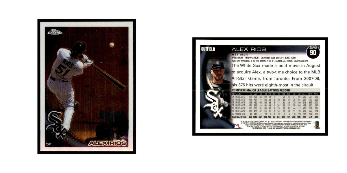 Alex Rios 2010 Topps Chrome #90 Baseball Cards Baseball Card NM