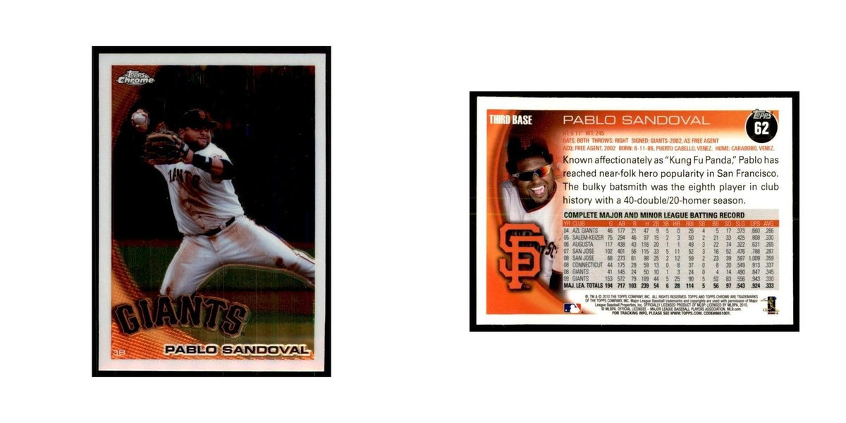 Pablo Sandoval 2010 Topps Chrome #62 Baseball Cards Baseball Card NM