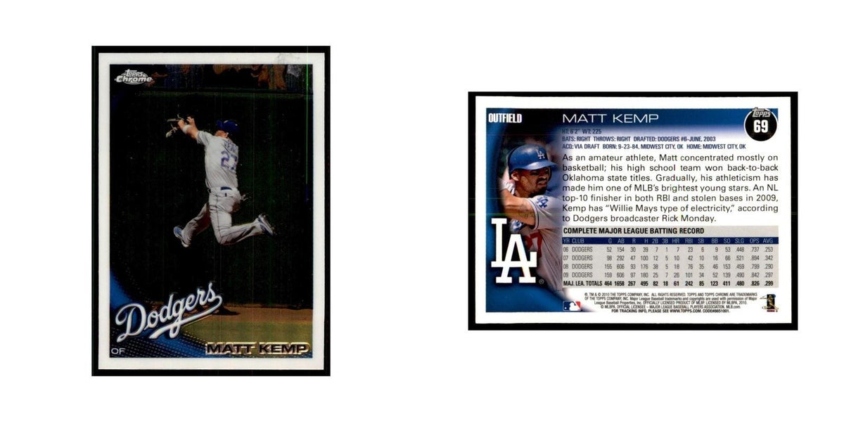 Matt Kemp 2010 Topps Chrome #69 Baseball Cards Baseball Card NM