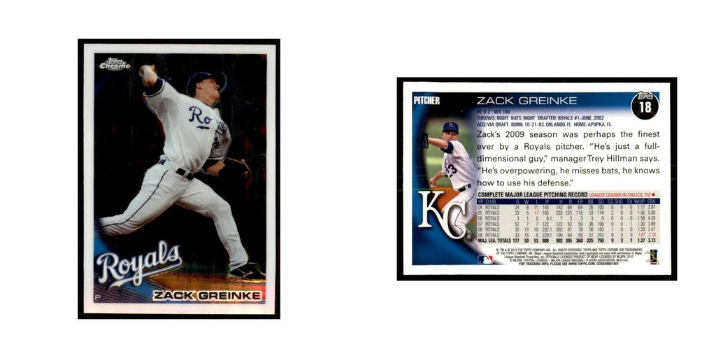 Zack Greinke 2010 Topps Chrome #18 Baseball Cards Baseball Card NM