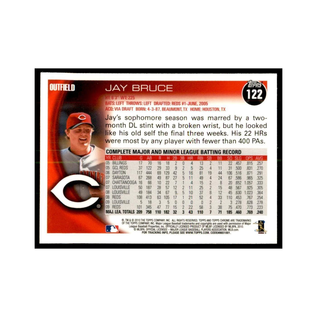 Jay Bruce 2010 Topps Chrome #122 Baseball Cards Baseball Card NM