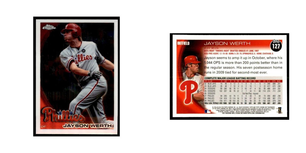 Jayson Werth 2010 Topps Chrome #127 Baseball Cards Baseball Card NM