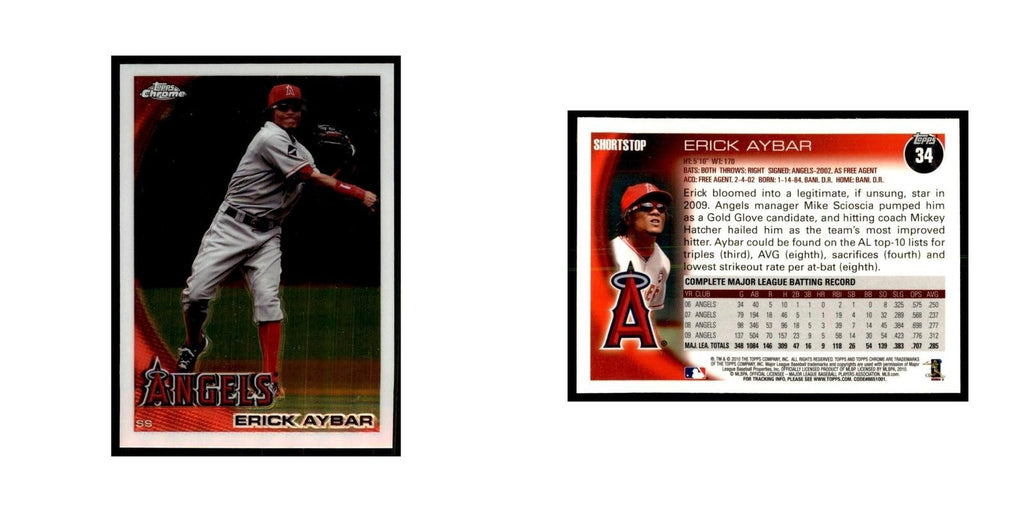 Erick Aybar 2010 Topps Chrome #34 Baseball Cards Baseball Card NM