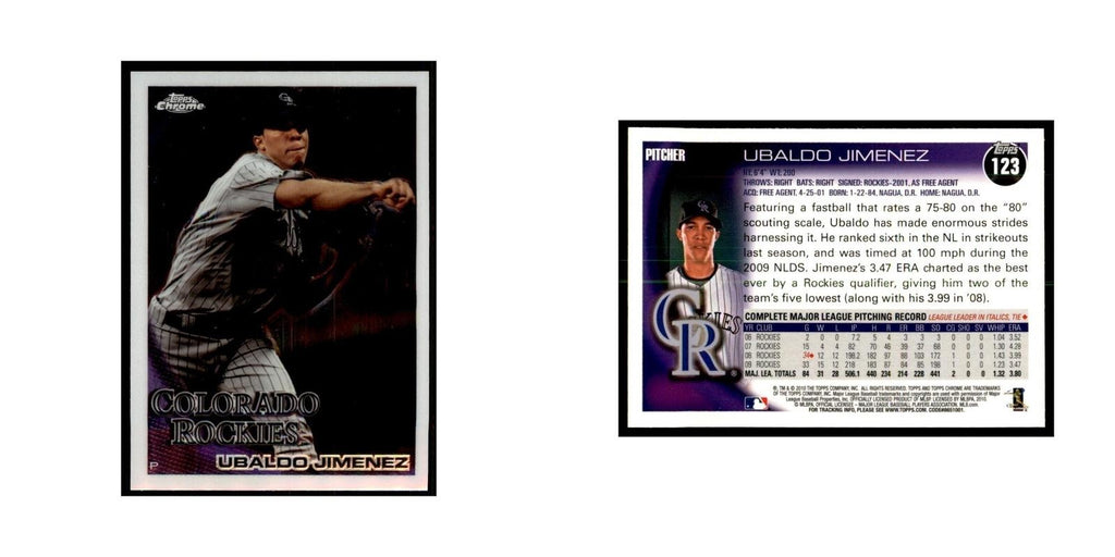 Ubaldo Jimenez 2010 Topps Chrome #123 Baseball Cards Baseball Card NM