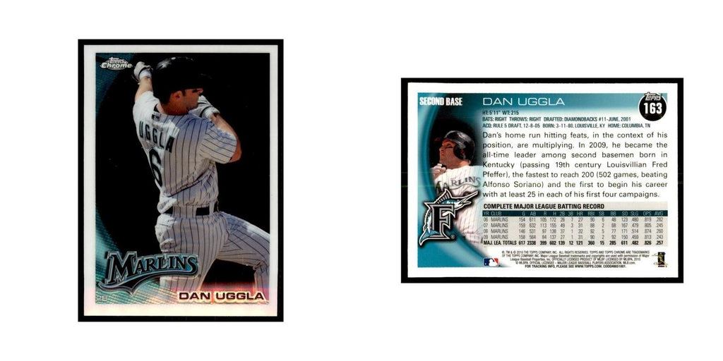 Dan Uggla 2010 Topps Chrome #163 Baseball Cards Baseball Card NM
