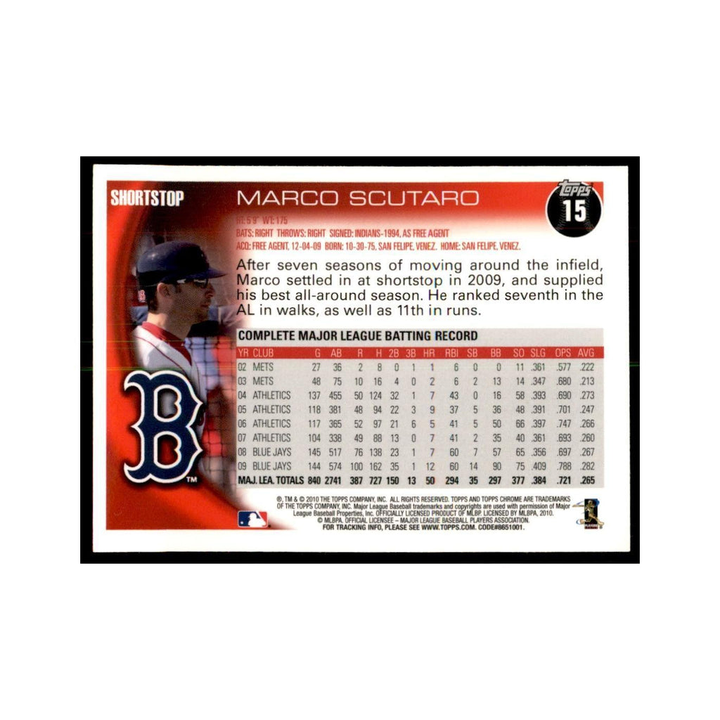 Marco Scutaro 2010 Topps Chrome #15 Baseball Cards Baseball Card NM