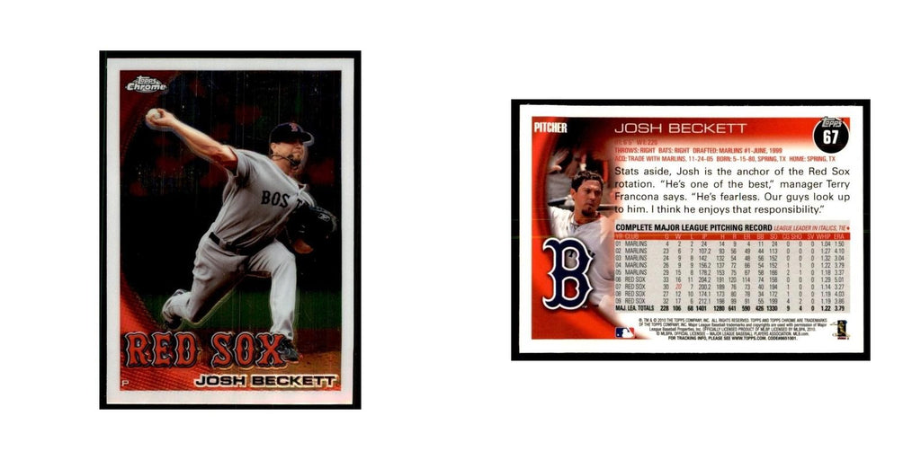 Josh Beckett 2010 Topps Chrome #67 Baseball Cards Baseball Card NM