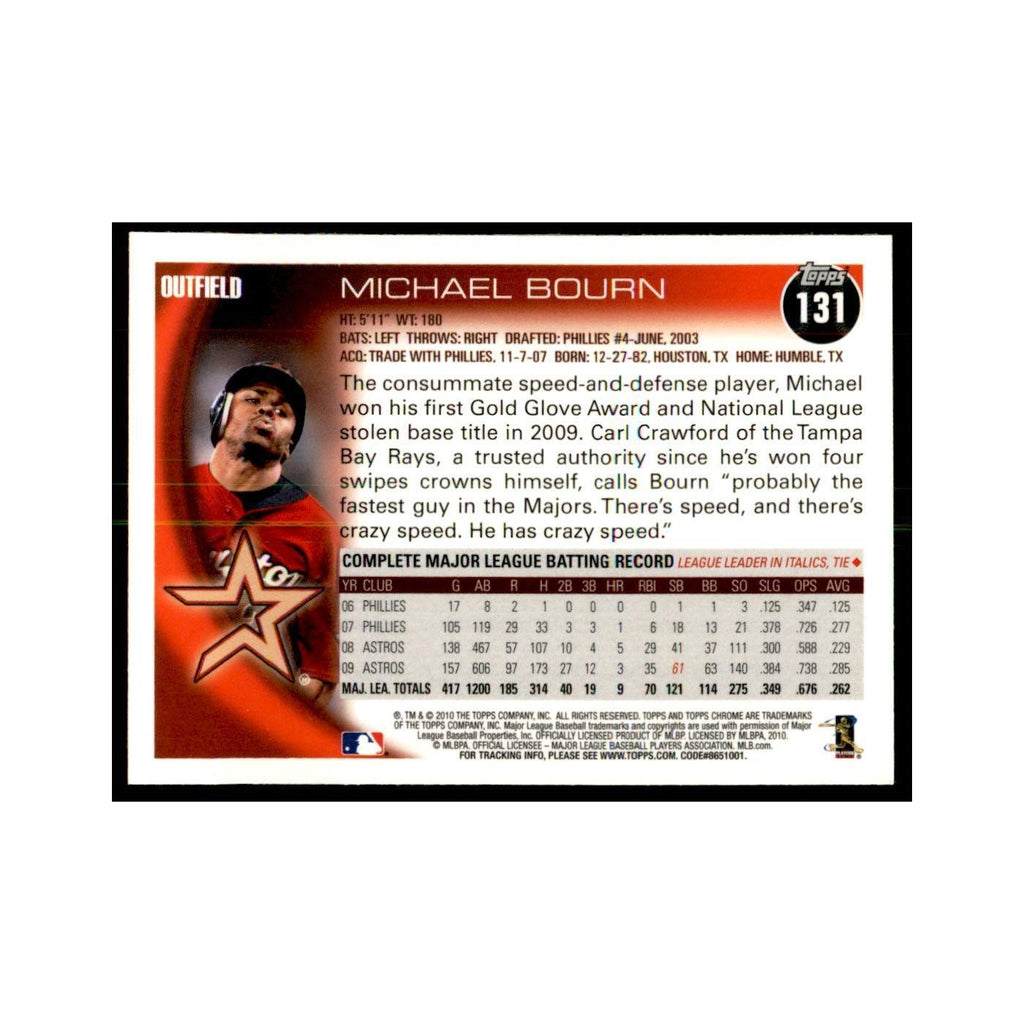 Michael Bourn 2010 Topps Chrome #131 Baseball Cards Baseball Card NM