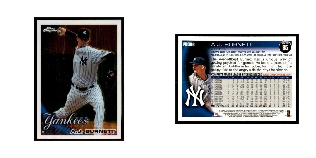 A.J. Burnett 2010 Topps Chrome #95 Baseball Cards Baseball Card NM