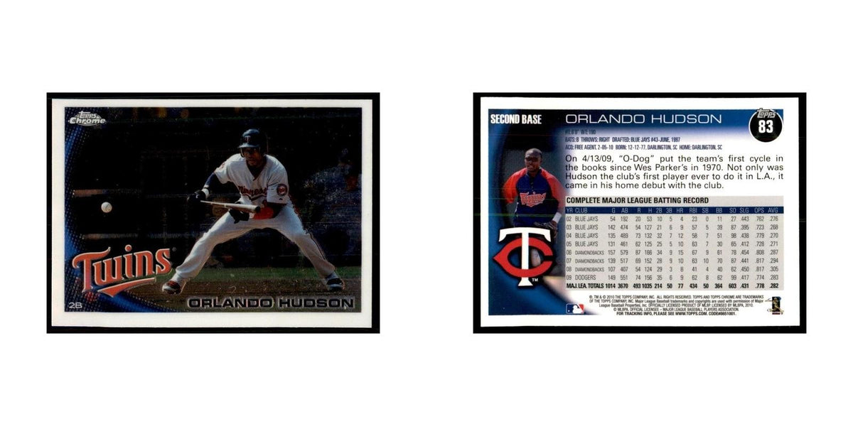 Orlando Hudson 2010 Topps Chrome #83 Baseball Cards Baseball Card NM