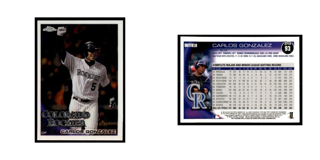 Carlos Gonzalez 2010 Topps Chrome #93 Baseball Cards Baseball Card NM