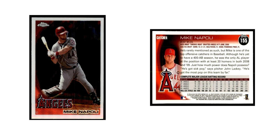 Mike Napoli 2010 Topps Chrome #155 Baseball Cards Baseball Card NM