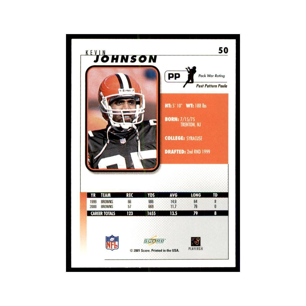 Kevin Johnson 2001 Score #50 Football Card NM