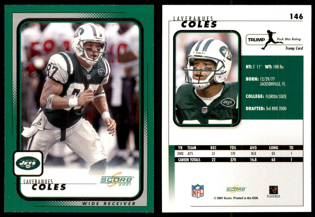 Laveranues Coles 2001 Score #146 Football Card NM