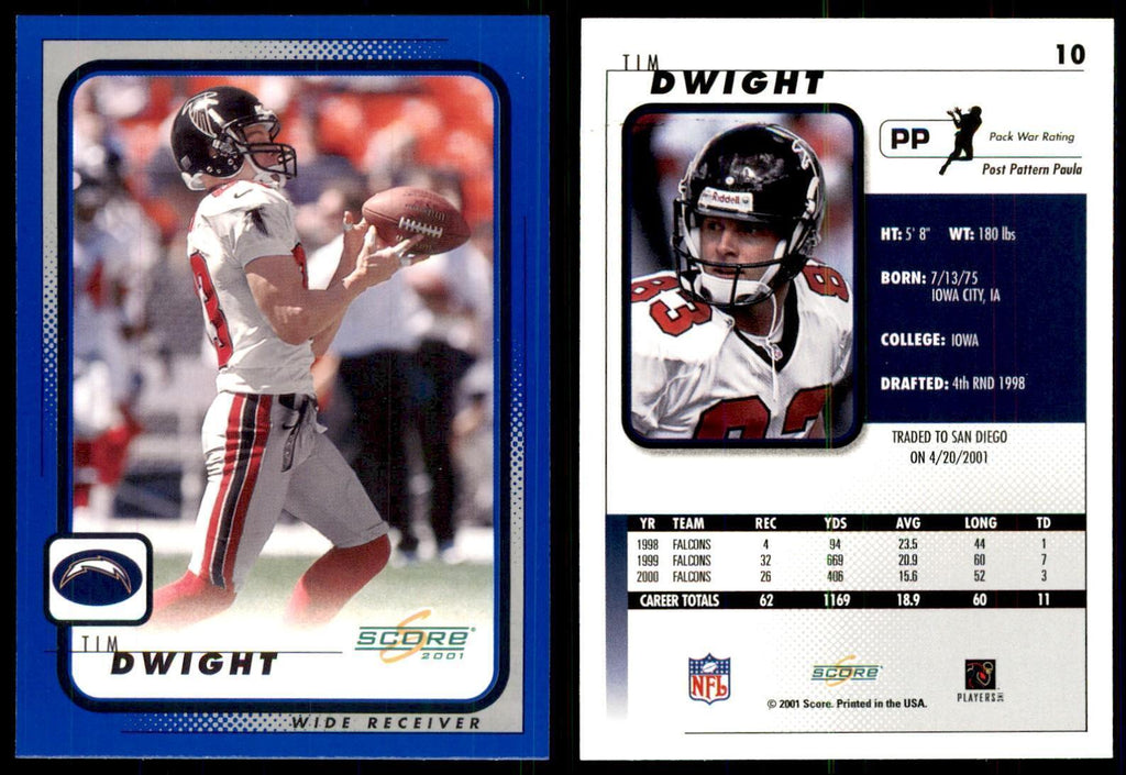 Tim Dwight 2001 Score #10 Football Cards Football Card NM