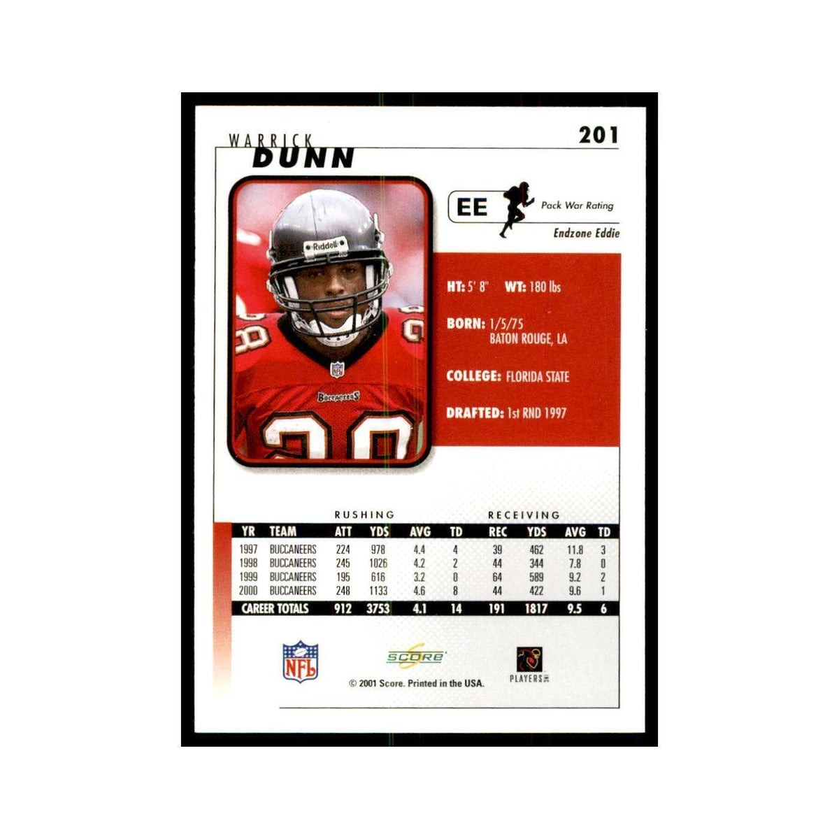 Warrick Dunn 2001 Score #201  NM