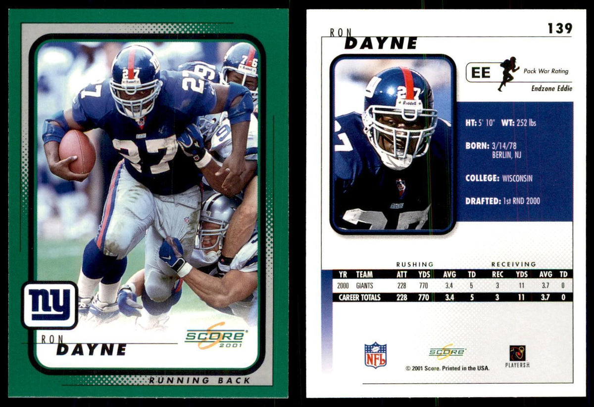 Ron Dayne 2001 Score #139 Football Card NM