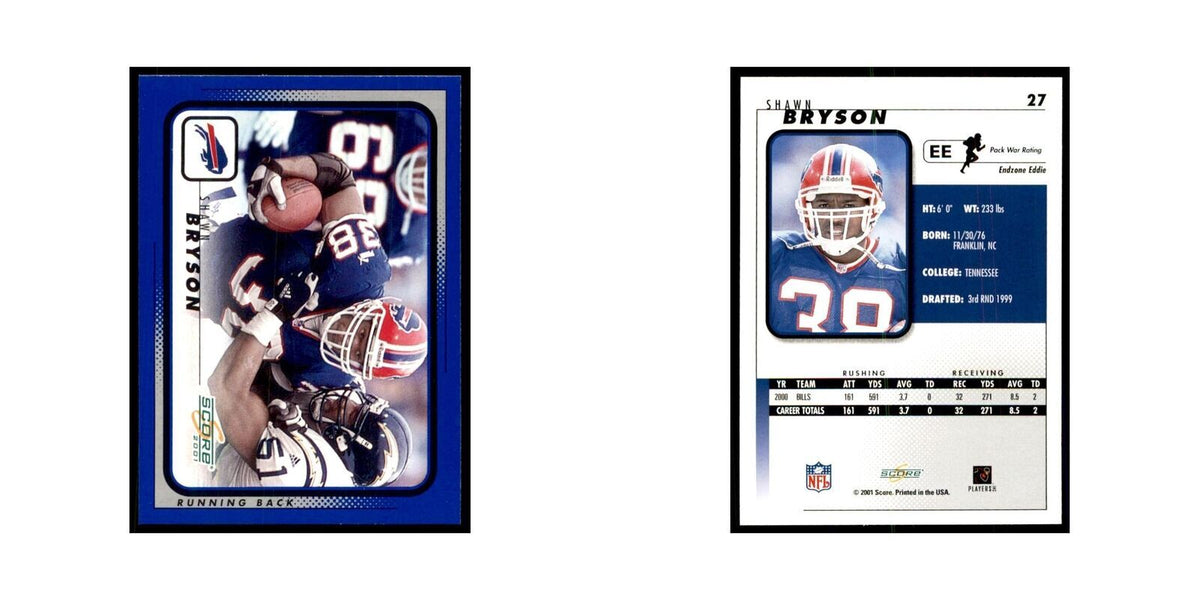 Shawn Bryson 2001 Score #27 Football Cards Football Card NM