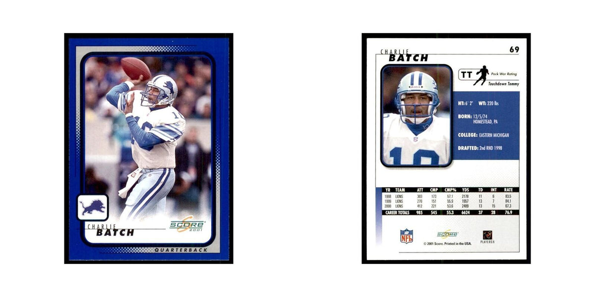 Charlie Batch 2001 Score #69 Football Card NM