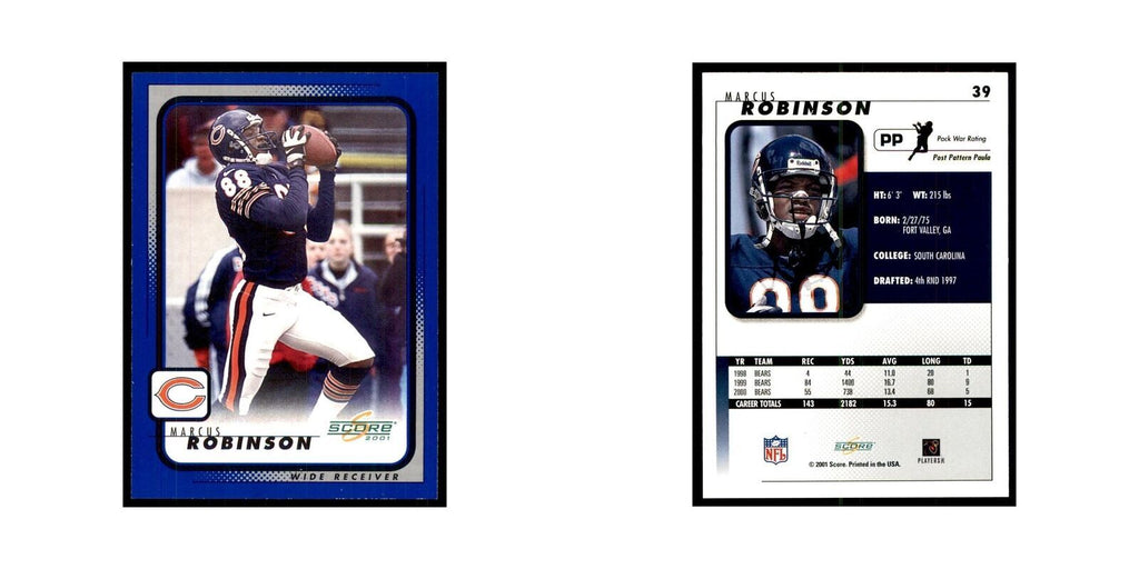 Marcus Robinson 2001 Score #39 Football Cards Football Card NM
