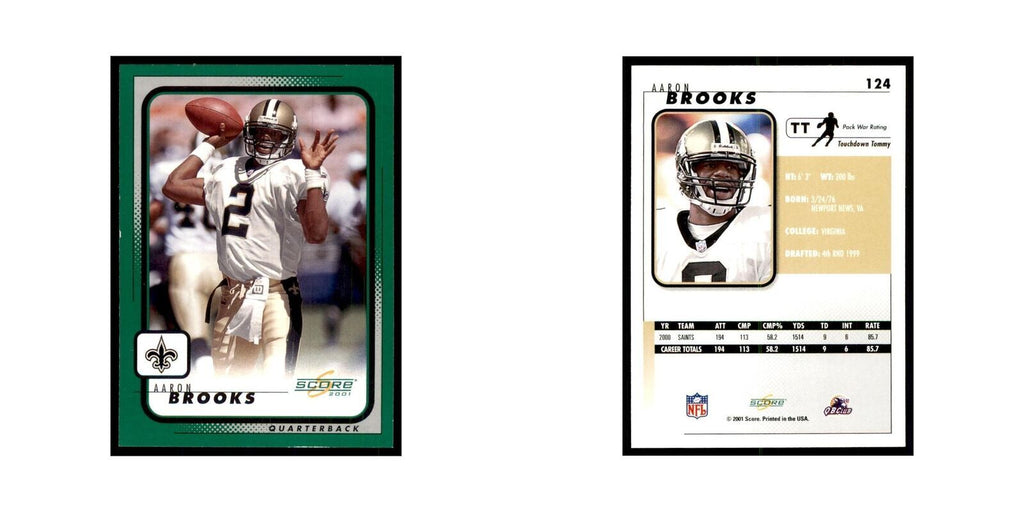 Aaron Brooks 2001 Score #124 Football Card NM