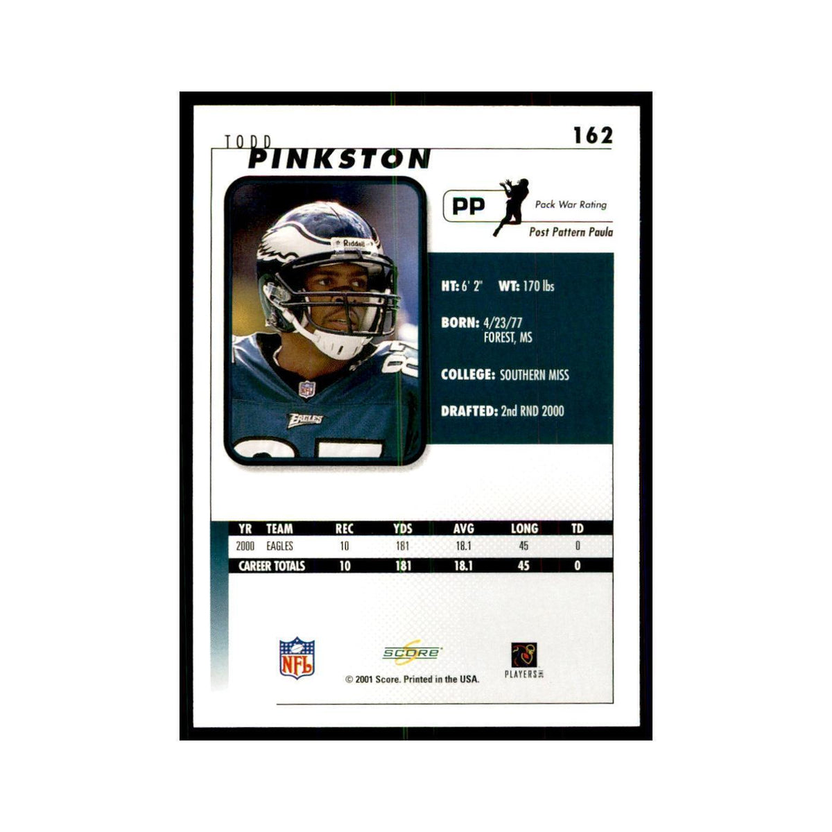 Todd Pinkston 2001 Score #162  NM