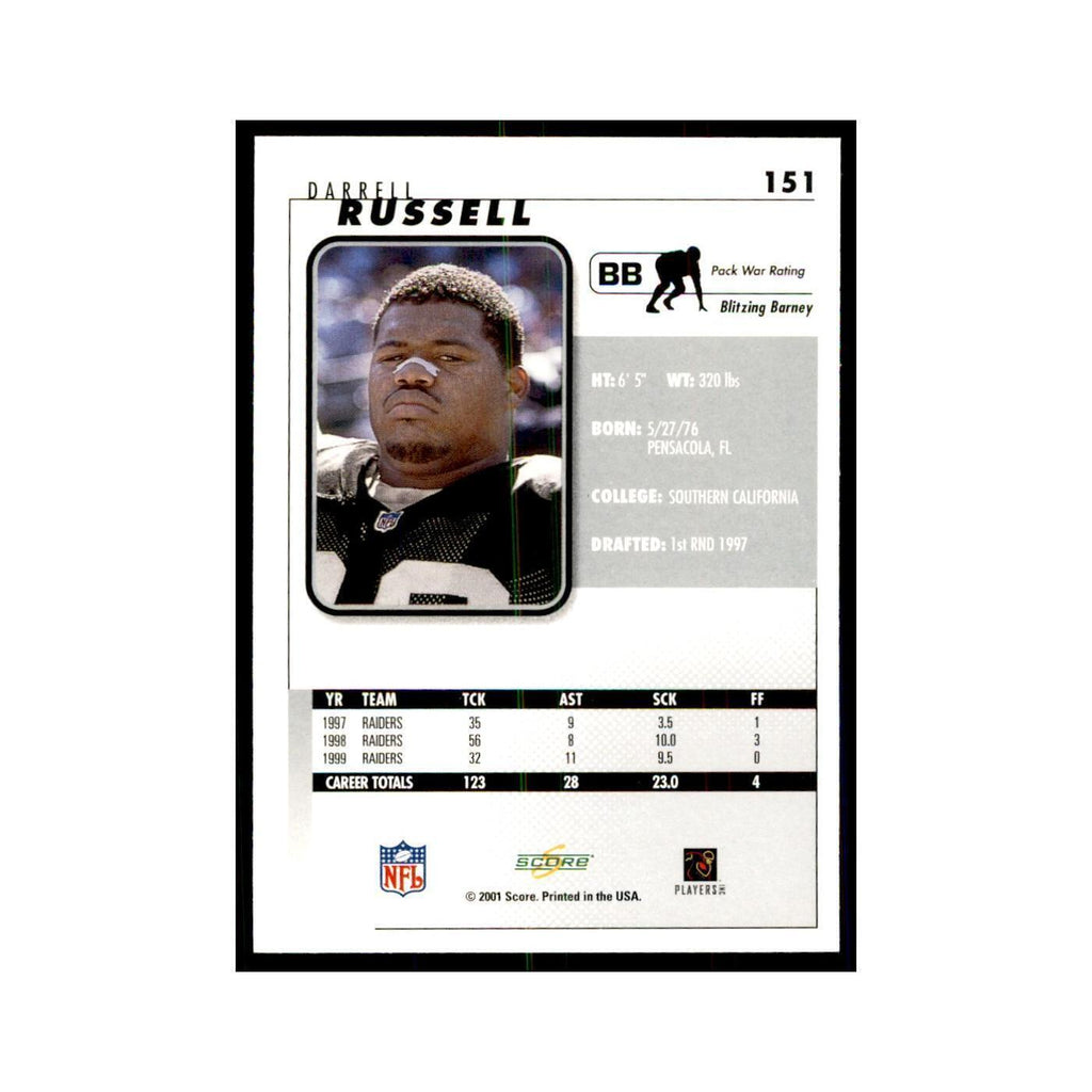 Darrell Russell 2001 Score #151 Football Cards Football Card NM