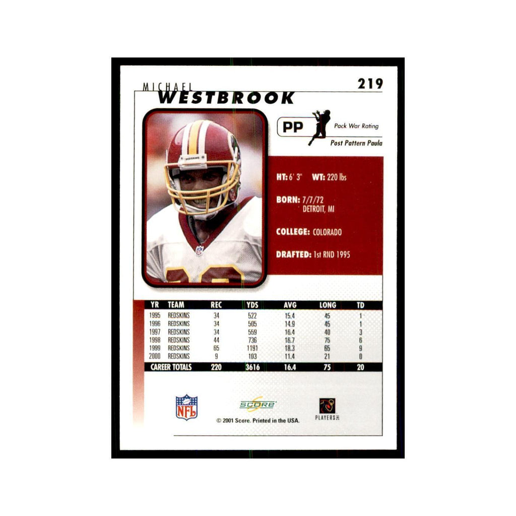 Michael Westbrook 2001 Score #219 Football Cards Football Card NM